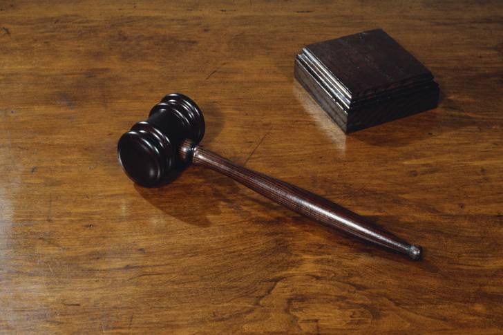 Close-up of judge gavel